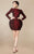 MNM Couture - N0120A Beaded Long Sleeves Short Dress in Red