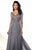 Montage by Mon Cheri - Quarter Sleeve Chiffon A-line Dress 116950 - 2 pcs Gray/Heather in Size 6 and 10, 2 pcs Navy is Size 8 and 10, 1 pc Light Periwinkle in Size 10 and 1 pc Wine in Size 14 Available