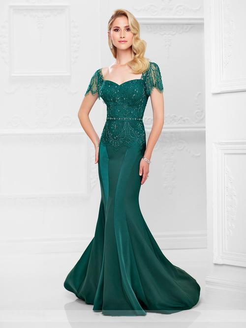 Montage by Mon Cheri - 117908W Mermaid Gown In Green