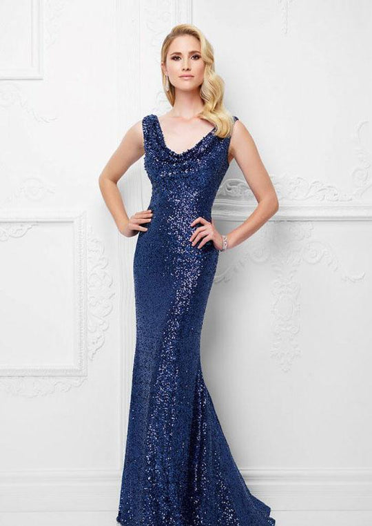 Montage by Mon Cheri - 117914 Trumpet Gown in Blue
