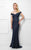 Montage by Mon Cheri - 117920 Off Shoulder Floral Gown I Blue