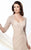 Montage by Mon Cheri - 214943 Criss Cross Ruched Lace Evening Gown in Neutral