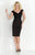 Mon Cheri - Cap Sleeves V-Neck Sheath Dress 215817 In Black