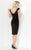 Mon Cheri - Cap Sleeves V-Neck Sheath Dress 215817 In Black