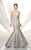 Ivonne D by Mon Cheri - Long Mermaid Evening Dress with Lace Appliques 216D43 in Silver