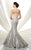 Ivonne D by Mon Cheri - Long Mermaid Evening Dress with Lace Appliques 216D43 in Silver