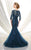 Ivonne D by Mon Cheri - V-Neck Tulle Trumpet Gown 216D50 in Blue