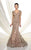 Ivonne D by Mon Cheri - Quarter Sleeve Lace Tulle Gown in Neutral and Pink