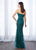 Cameron Blake - 217649 Strapless Lace Gown with Sheer Bolero Jacket in Green