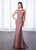 Cameron Blake Illusion Bateau Blouson Evening Dress 217652 In Pink