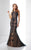 Social Occasions by Mon Cheri - Halter Illusion Panel Mermaid Gown in Gray and Neutral