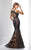 Social Occasions by Mon Cheri - 217836 Tulle and Lace Mermaid Gown in Gray and Neutral