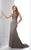 Social Occasions by Mon Cheri - 217837 Beaded Halter Dress with Train in Gray
