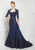 Montage by Mon Cheri - 217D83 Queen Anne Lace Gown with Long Train in Blue and Gray