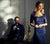 Montage by Mon Cheri - 217D83 Queen Anne Lace Gown with Long Train in Blue and Gray
