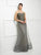 Montage by Mon Cheri - 217D87 Beaded Strapless Lace Long Gown in Gray