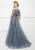 Montage by Mon Cheri - 217D88 Embroidered Strapless Lace A Line Gown in Gray