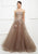 Montage by Mon Cheri - 217D88 Embroidered Strapless Lace A Line Gown in Brown