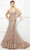 Montage by Mon Cheri - 217D89 Strapless Lace Tulle Trumpet Gown in Pink and Gold