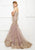 Montage by Mon Cheri - 217D89 Strapless Lace Tulle Trumpet Gown in Pink and Gold