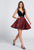 Ellie Wilde - EW21722S Velvet Bodice Party Dress in Black and Red