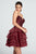 Ellie Wilde - EW21727S Halter Layered and Ruffled Cocktail Dress in Red