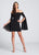Ellie Wilde - EW21729S Long Bell Sleeve Mini Dress in Black