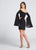 Ellie Wilde - EW21729S Long Bell Sleeve Mini Dress in Black