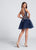 Ellie Wilde - EW21738S Embroidered Short Tulle Dress in Blue and Multi-Color