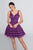 Ellie Wilde - EW21754S Beaded Sleeveless V Neck A Line Cocktail Dress in Purple