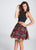 Ellie Wilde - EW21760S Two-Piece Short Party Dress in Black and Multi-Color