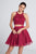Ellie Wilde - EW21761S Sleeveless Halter Short Dress with Sheer Back in Purple