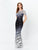 Mon Cheri - Ombre Lace Trumpet Dress 119958 In Black and Gray and White