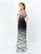 Mon Cheri - Ombre Lace Trumpet Dress 119958 In Black and Gray and White
