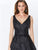 Montage by Mon Cheri - 119960 Sleeveless V Neck Burnout Organza Gown In Black
