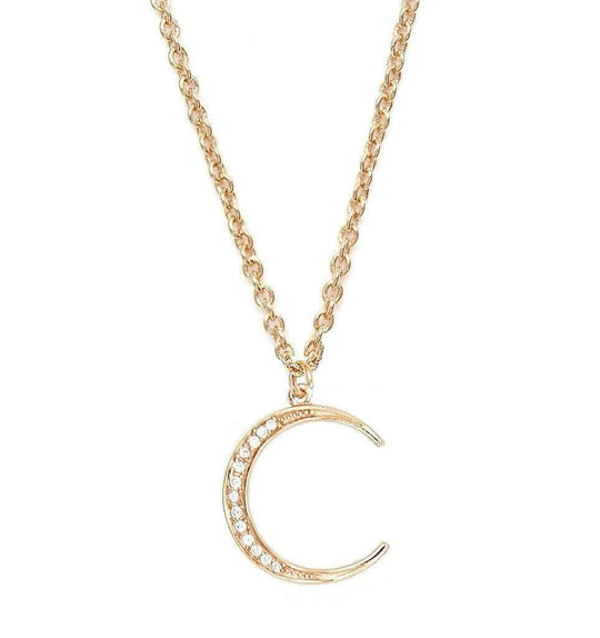 Rachael Ryen - Half Moon CZ Necklace (As seen on Sophia Bush)  in Gold