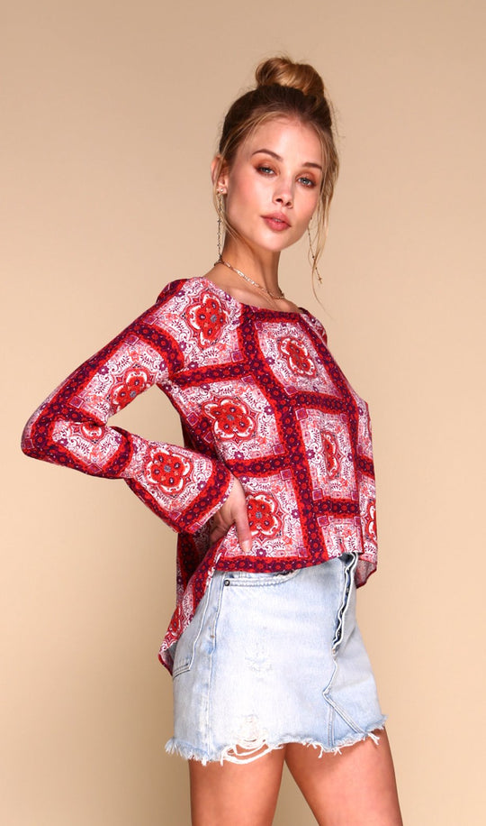 Moroccan Red Tile Blouse