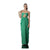 JS Collections - 863597 Strapless Knot Ornate Draped Sheath Gown in Emerald Green
