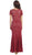 May Queen - MQ1074 Lace V-neck Sheath Evening Dress