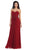 May Queen - Strapless Ruched Bodice Chiffon Long Prom Dress in Red