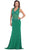 May Queen - Scalloped V-neck Sheath Evening Dress