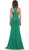Scalloped V-neck Sheath Evening Dress