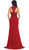May Queen - Scalloped V-neck Sheath Evening Dress