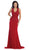 Scalloped V-neck Sheath Evening Dress