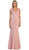 May Queen - MQ-1217 Lace V-neck Trumpet Evening Dress