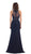 Bead Embellished Sheer Evening Gown