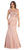Stunning Embroidered Cap Sleeved Illusion Neck Mermaid Dress In Pink