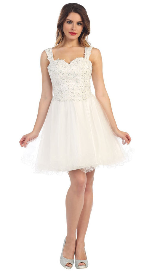 Embroidered Sweetheart A-line Cocktail Dress