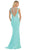 Bejeweled Sheer Sheath Evening Dress
