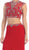 Two Piece Illusion Jewel Sheath Evening Dress